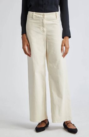 Nili Lotan Megan Wide Leg Pants In Bone
