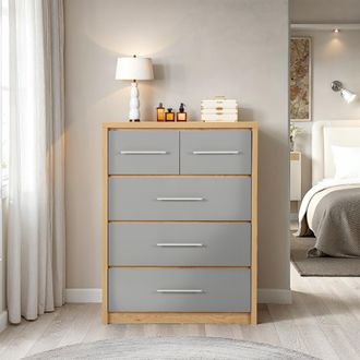 Seconique Seville 3+2 Drawer Chest in Grey