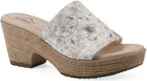 White Mountain Biancia Platform Slide Sandal in White/Floral/Fabric at Nordstrom Rack, Size 8.5