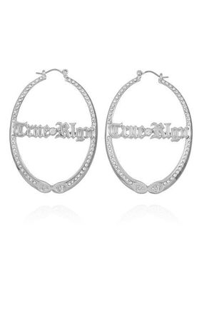 True Religion Logo hoop earring in Silvertone at Nordstrom