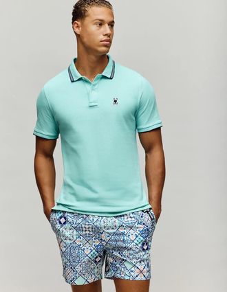 Psycho Bunny Mens Tavian Pique Polo 405 AQUA HAZE / XXXL