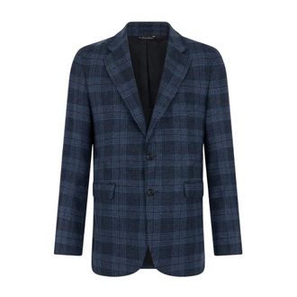 Brooks Brothers Jassen, Heren, Blauw, 3Xl, Wol, Glen Plaid Wolblazer
