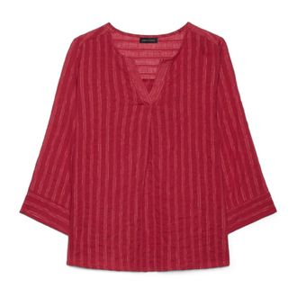 Fiorella Rubino Overhemden, Dames, Rood, 7Xl, Katoen, Blouses