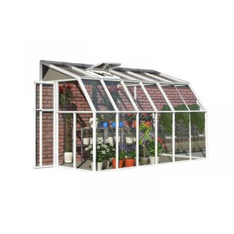 Palram Lean To Greenhouse Sun Room Clear 6 x 8 - L262 x W200.5 x H247 cm in White