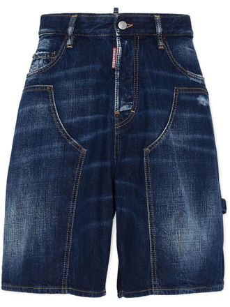 Dsquared2 Navy Blue Cotton Denim Shorts