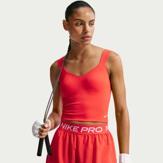 Nike Womens Nike Pro Sculpt Medium-Support Padded Sports Bra Tank Top in Red | IR1902-696