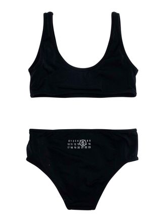 Maison Margiela Girls Bikini Black Tech Fabric Nylon Swimsuits Sea Clothing