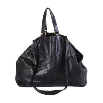 Saint Laurent Yves Saint Laurent Rive Gauche oversized handtas van zwart leer - jaren 2000