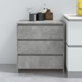 vidaXL Vidaxl - Aparador De Madera Contrachapada Gris Hormig&oacute;n 70x41x75 Cm