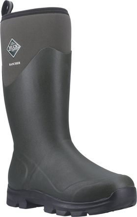 The Original Muck Boot Company Rancher Rubber Mens Dusty Olive/Black Winter Knee High - Size UK 10