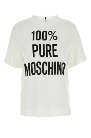 Moschino Witte Crepe T-shirt