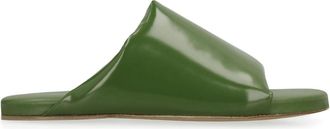 Bottega Veneta Schoenen, Dames, Groen, 39 EU, Leer, Leren Kussen Sandalen
