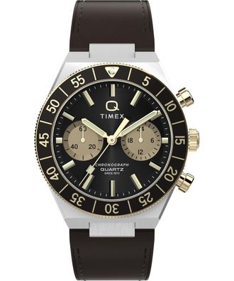 Timex Q Timex Continental Heren Horloge Bruin TW2Y56000