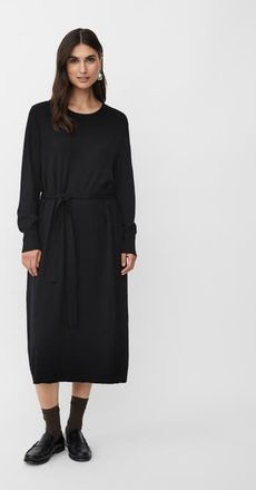 Masai MaNisuta Long Sleeve Belted Waist Dress in Black at Nordstrom, Size Xx-Large