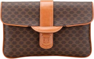 Celine Pre-owned Printed Flap Bag - Dames - Vintage Clutch - Bruin - ONE Size - Vintage