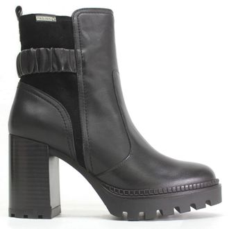 Pikolinos Cervera Leather Womens Zip Up Boots - UK 6-6.5 - US 8.5 Women - EU 39 - Black - Size:UK 6-6.5