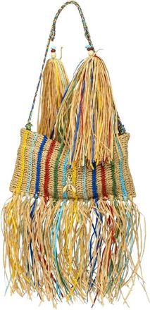 Patrizia Pepe Boho Raffia Tas met Franjes - Dames - Schoudertassen - Veelkleurig - ONE Size - Polyester - Tassen