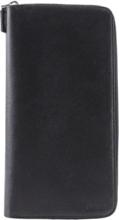 Prada Pre-owned Wallets, male, Black, Size: ONE SIZE Pre-owned Organizer Saffiano Long Wallet