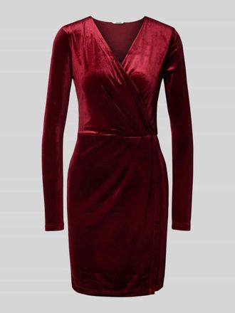 Mbym mbyM Knielanges Kleid mit V-Ausschnitt Modell MADENA in Bordeaux, Gr&ouml;&szlig;e L