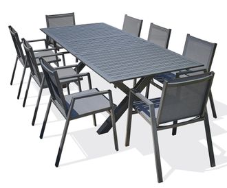 DCB Garden Floride - Conjunto De Comedor De Jard&iacute;n 8 Plazas De Aluminio Dcb Garden