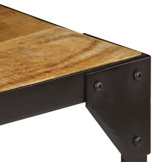 Berkfield Home Beautiful Coffee Table Solid Rough Mango Wood & Steel 110 cm in Brown
