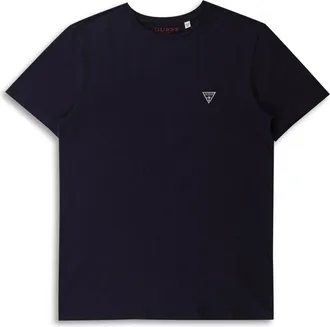 Guess Mens Navy Crewneck Small Triangle Logo T-Shirt, Size XX-Large