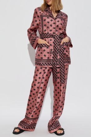Dolce & Gabbana Loose-fitting Silk Trousers, Womens, Pink