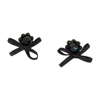Simone Rocha Daisy Kristal Zwart Oorbellen - Dames - Oorbellen - Zwart - ONE Size - Accessoires