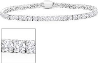 SuperJeweler 7 Carat Lab Grown Diamond Tennis Bracelet In Sterling Silver, 7 Inches