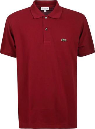 Lacoste Tops, Heren, Rood, M, Katoen, Bordeaux Katoenen Polo Shirt met Logo