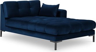 BLOOMINGLOFT Chaiselongue Mamaia Ii Samt mit Armlehne rechts