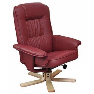 Hhg Hhg - Nunca Usado] Sill&oacute;n Reclinable Sill&oacute;n Tv Sill&oacute;n Sin Taburete M56 Piel Sint&eacute;tica Certificado Mvg, Burdeos