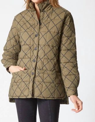Habitat Chloe Cozy Quilt Shacket In Lichen