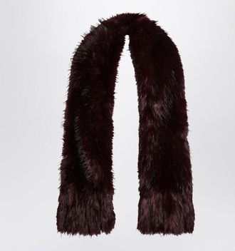 Rotate Dark burgundy faux fur scarf