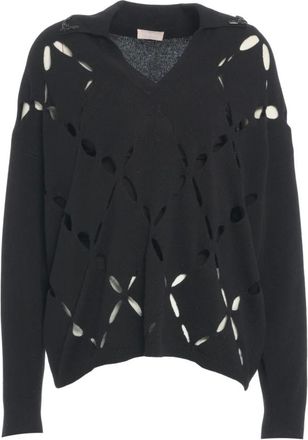 Liu Jo Dames, Truien, Zwart, Maat: S Wol