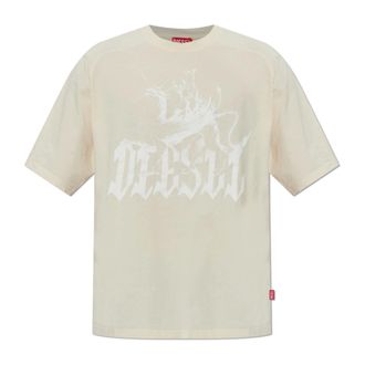 Diesel T-Shirts, female, Beige, Size: 2XL T-Jussi-A T-shirt