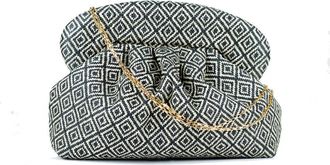 Dotz Blauwe Tree Handtas van Bicolor Stof - Dames - Clutches - Veelkleurig - ONE Size - Tweed - Tassen