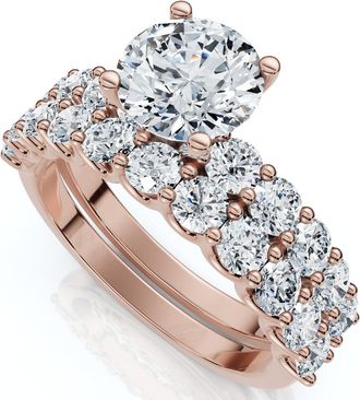 Pompeii3 2 1/2Ct Celeste Diamond Engagement Ring Set 10K Gold Lab Grown