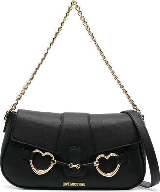 Love Moschino logo-plaque shoulder bag - women - Polyurethane - OS - Black