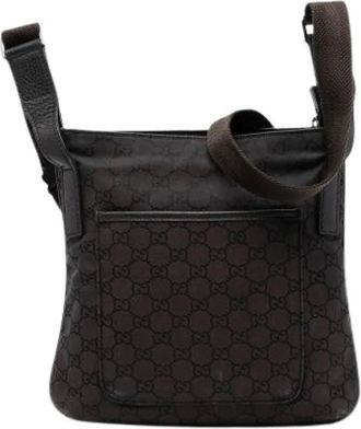 Gucci Pre-owned Cross Body Bags, female, Brown, Size: ONE SIZE Pre-owned Canvas Crossbody Bag