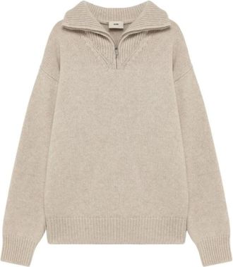 Autry Stijlvolle Truckchauffeur Sweater Zwart Beige - Heren - Coltruien - Beige - S - Truien & Vesten