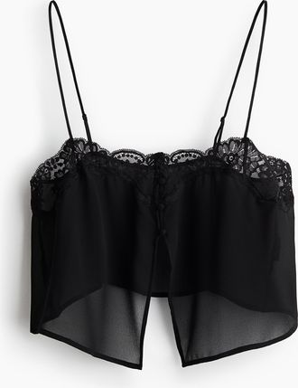 H&M Tr&auml;gertop mit Spitze - Schwarz