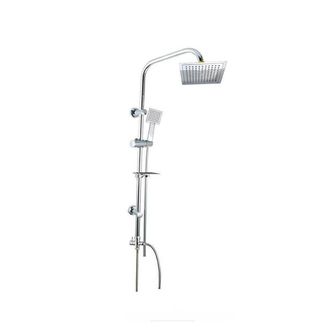 Trade Shop Trade Shop - Colonna Doccia Bagno Moderna Saliscendi Soffione Quadrato Portasapone 98cm 59395