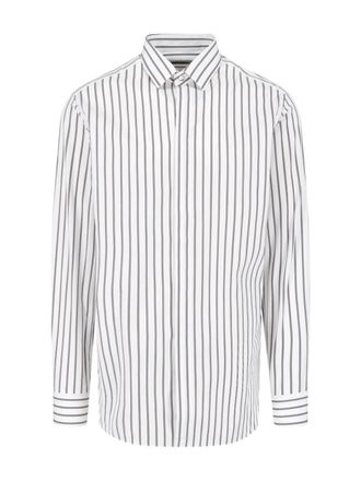 Tom Ford Vertical Striped Casual Shirt with Pointed Collar