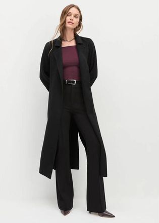 Favorite Daughter Womens The Paola Wool Blend Coat, Black
