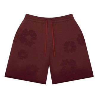 Denim Tears Faded Mono Wreath Sweatshorts Beet Root FW25BRS6492325