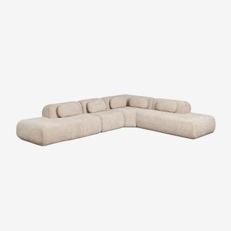Sklum Sof&aacute; Modular Rinconera De 4 Piezas Con Doble Div&aacute;n En Chenilla Envasado Al Vac&iacute;o Merida Sklum
