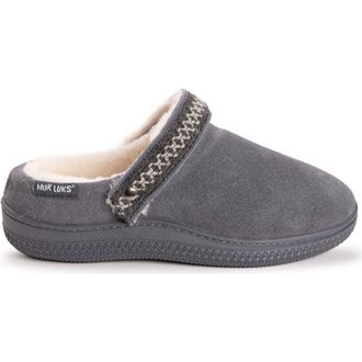 Muk Luks Quianna Luna Genuine Suede Clog Slipper in Charcoal at Nordstrom, Size Small