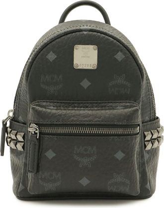 MCM Mcm Black Coated Canvas Backpack (Pre-Owned)