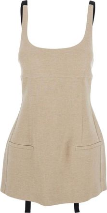 Tela Flared Linnenmix Top - Dames - Tops zonder mouwen - Beige - S - Linnen - Tops